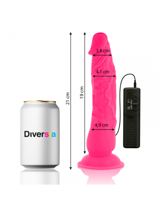 DIVERSIA - DILDO VIBRANTE FLESSIBILE ROSA 21 CM -O- 4.9 CM