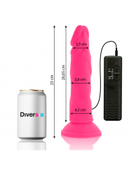 DIVERSIA - DILDO FLESSIBILE CON VIBRAZIONE ROSA 23 CM -O- 4.3 CM