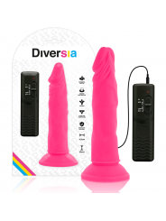 DIVERSIA - DILDO FLESSIBILE CON VIBRAZIONE ROSA 23 CM -O- 4.3 CM