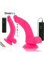 DIVERSIA - DILDO VIBRANTE FLESSIBILE ROSA 21.5 CM -O- 4.5 CM