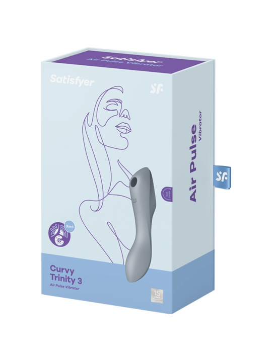 SATISFYER - VIBRATORE CURVY TRINITY 3 AIR PULSE GRIGIO