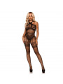 LEG AVENUE - BODYSTOCKING CON CAVEZZA IN RETE TAGLIA UNICA - NERO