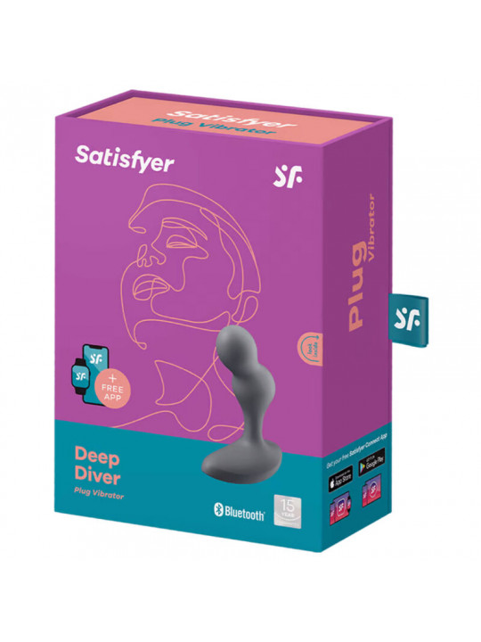 SATISFYER - APP PLUG VIBRANTE DEEP DIVER GRIGIO