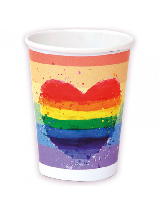 PRIDE - SET 8 BICCHIERI CON BANDIERA LGBT