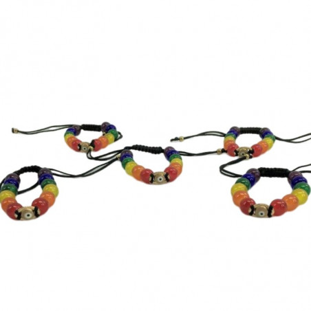 PRIDE - BRACCIALE CON OCCHIO TURCO E BANDIERA LGBT