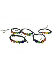 PRIDE - BRACCIALE CON PERLINE CON BANDIERA LGBT