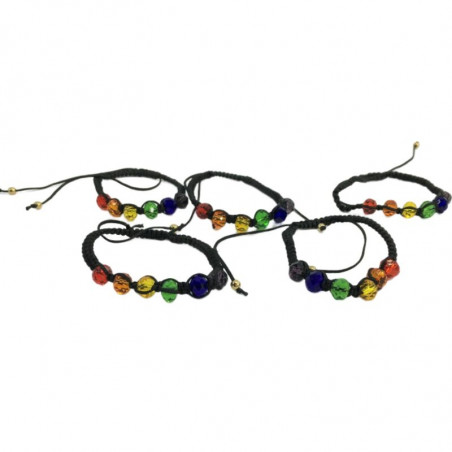 PRIDE - BRACCIALE CON PERLINE CON BANDIERA LGBT