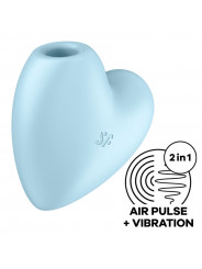 SATISFYER - CUTIE HEART STIMOLATORE E VIBRATORE A IMPULSI D'ARIA BLU