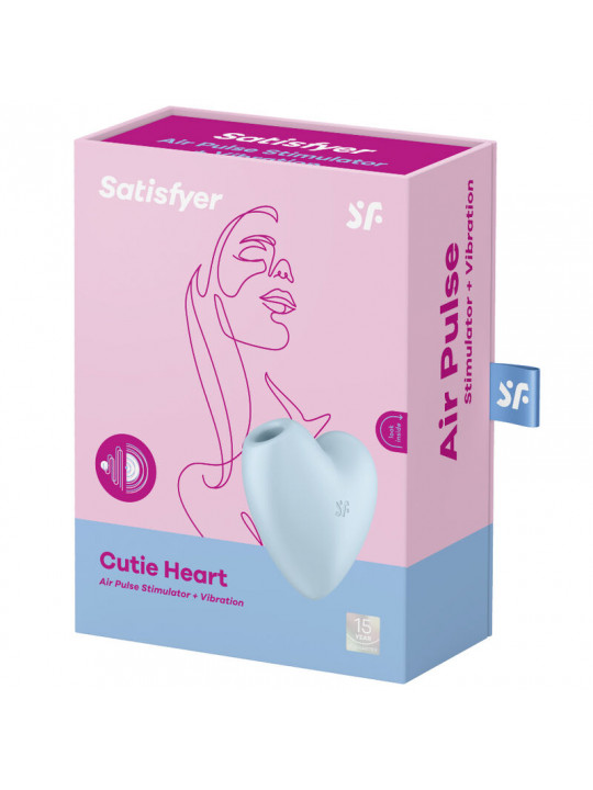 SATISFYER - CUTIE HEART STIMOLATORE E VIBRATORE A IMPULSI D'ARIA BLU