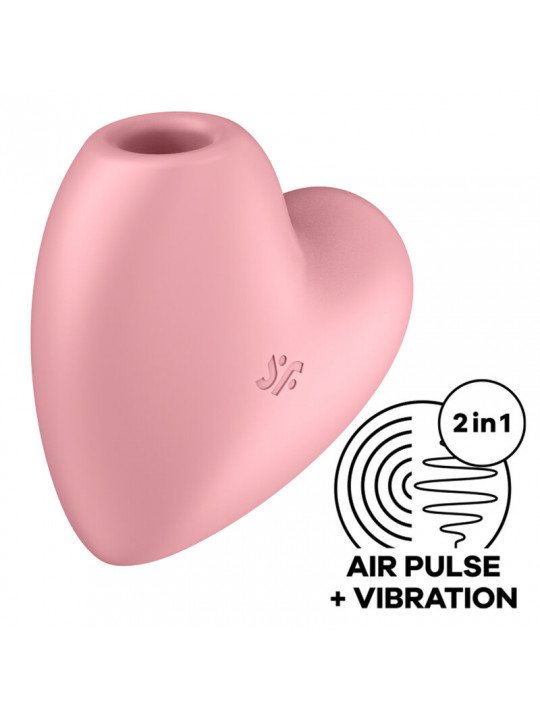 SATISFYER - CUTIE HEART STIMOLATORE E VIBRATORE AIR PULSE ROSA