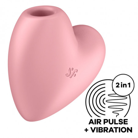 SATISFYER - CUTIE HEART STIMOLATORE E VIBRATORE AIR PULSE ROSA