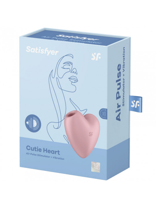 SATISFYER - CUTIE HEART STIMOLATORE E VIBRATORE AIR PULSE ROSA