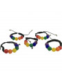 PRIDE - BRACCIALE CON SFERE PICCOLE CON BANDIERA LGBT