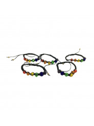 PRIDE - BRACCIALE CON SFERA IN VETRO CON BANDIERA LGBT