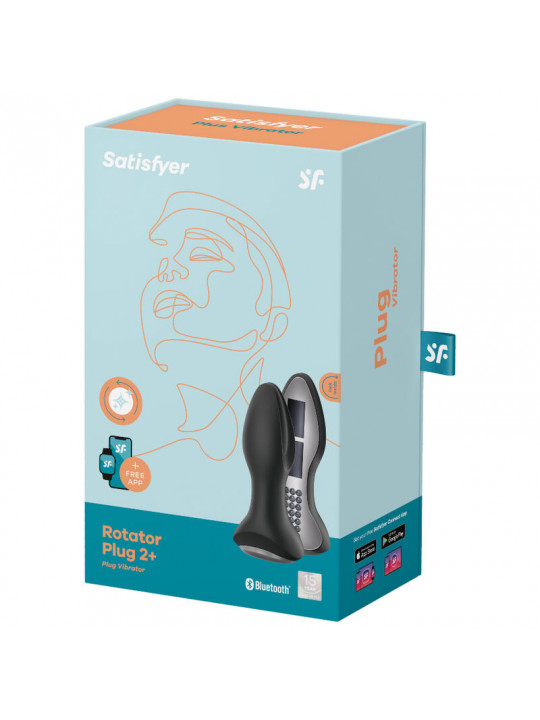 SATISFYER - ROTATOR PLUG 2+ APP VIBRANTE PLUG NERO