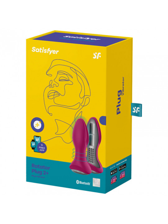 SATISFYER - ROTATOR PLUG 2+ APP VIBRANTE PLUG ROSSO