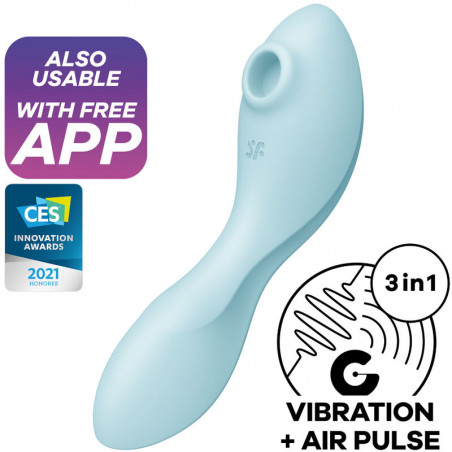 SATISFYER - STIMOLATORE E VIBRATORE CURVY TRINITY 5 AIR PULSE BLU