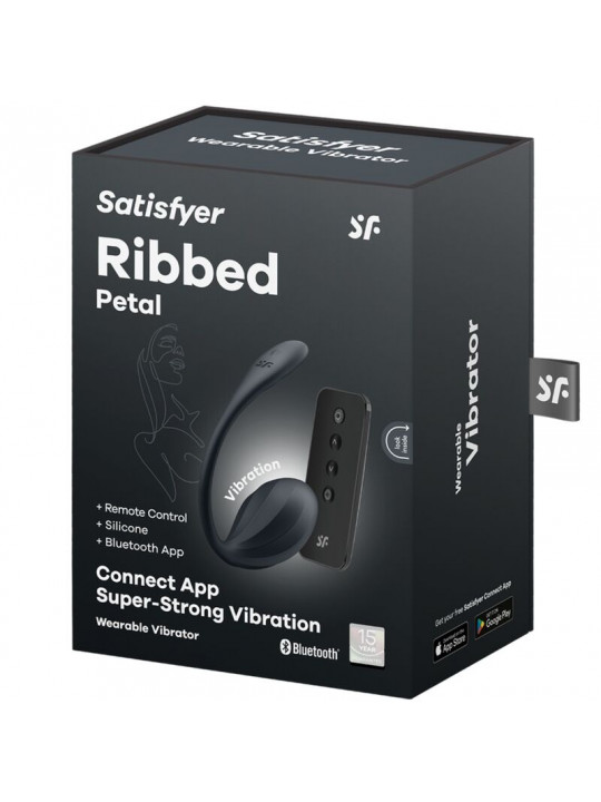 SATISFYER - RIBBED PETAL STIMOLATORE PUNTO G TELECOMANDO NERO APP GRATUITA