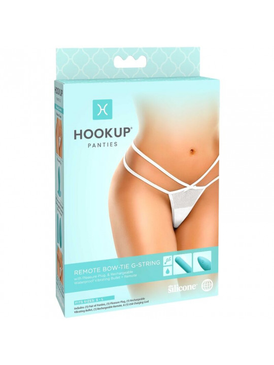 HOOK UP PANTIES - REMOTE BOW-TIE G-STRING SIZE S/L