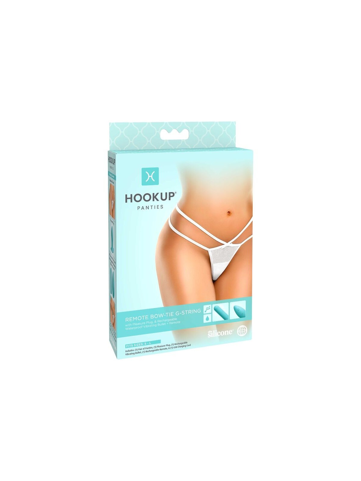 HOOK UP PANTIES - REMOTE BOW-TIE G-STRING SIZE S/L