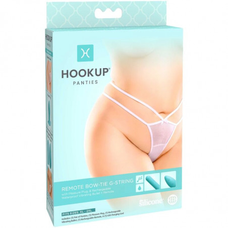 HOOK UP PANTIES - REMOTE BOW-TIE G-STRING SIZE XL/XXL