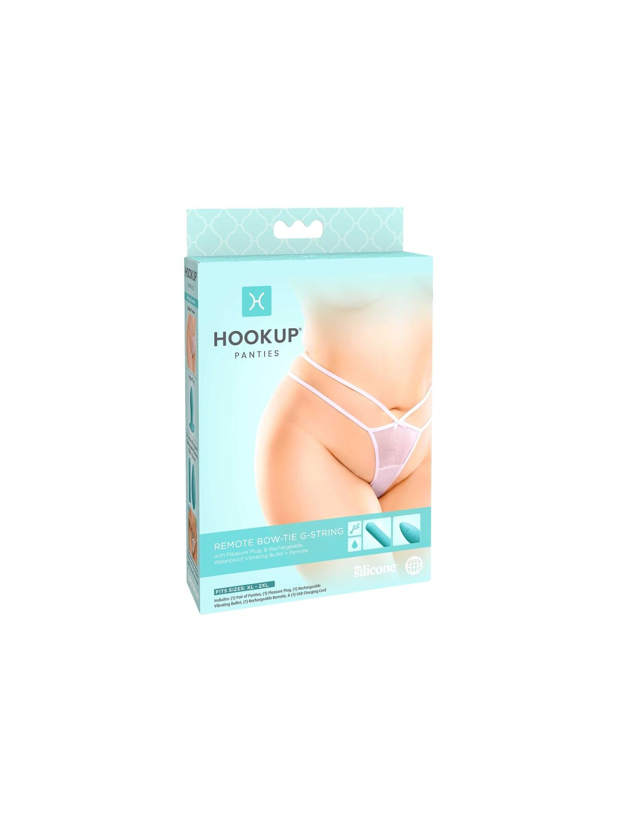 HOOK UP PANTIES - REMOTE BOW-TIE G-STRING SIZE XL/XXL