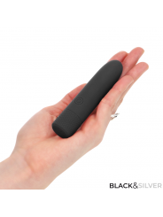 BLACK & SILVER - GERI USB RICARICABILE VIBRANTE BULLET 8 VIBRAZIONI NERO 10 X 2,2 CM