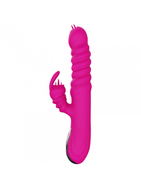 ARMONY - VIBRATORE MULTIFUNZIONE RABBIT DOUBLE TONGUE FUCSIA EFFETTO CALORE