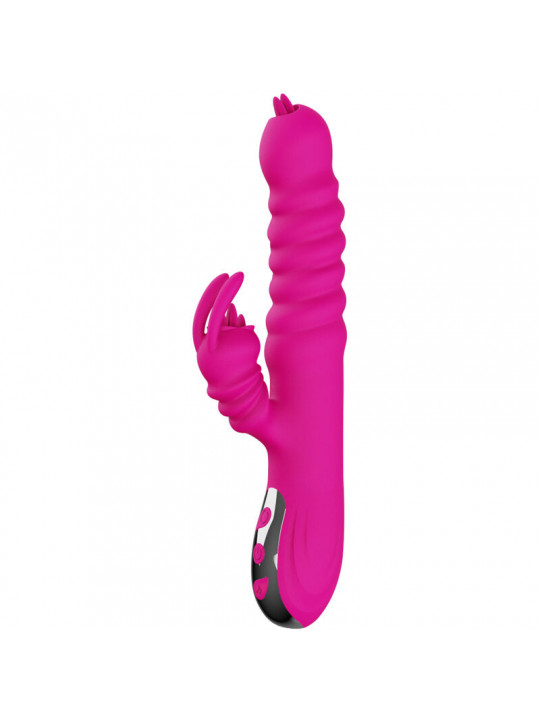 ARMONY - VIBRATORE MULTIFUNZIONE RABBIT DOUBLE TONGUE FUCSIA EFFETTO CALORE