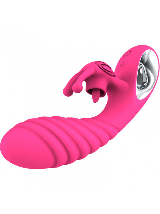 ARMONY - VIBRATORE VICKY RABBIT CON LINGUETTA TIRANTE FUCSIA