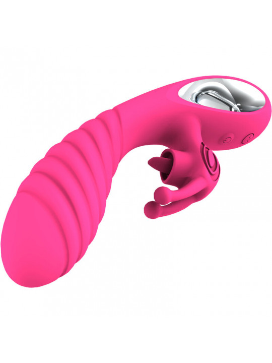 ARMONY - VIBRATORE VICKY RABBIT CON LINGUETTA TIRANTE FUCSIA