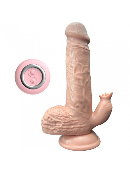 ARMONY - VIBRATORE REALISTICO E DILDO SPINTA CON STIMOLATORE DELLA LINGUA 19 CM