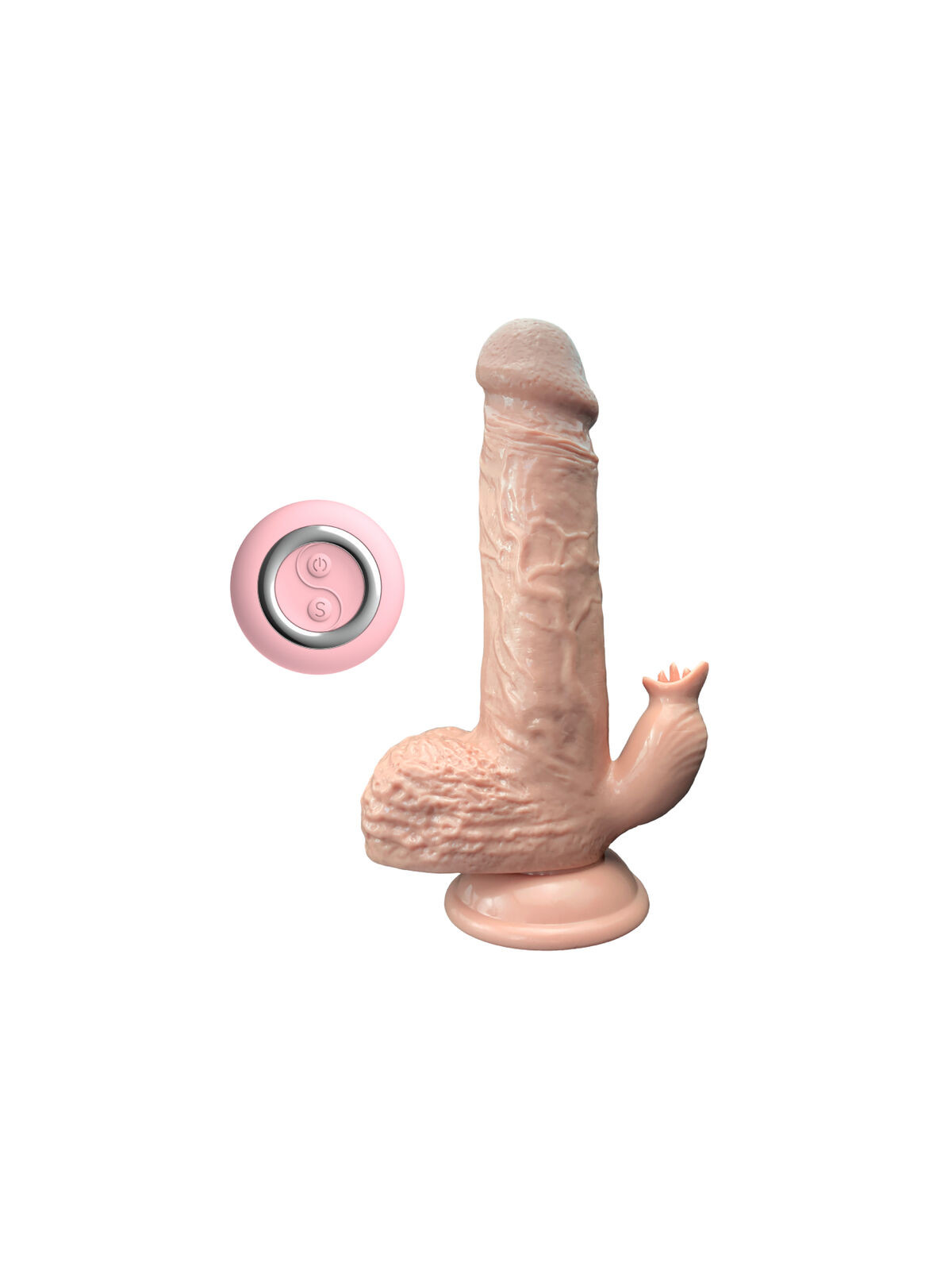 ARMONY - VIBRATORE REALISTICO E DILDO SPINTA CON STIMOLATORE DELLA LINGUA 19 CM