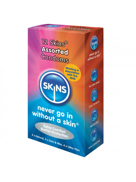 SKINS - PELLI PRESERVATIVI ASSORTITI 12 PACK