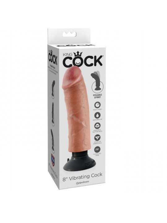 KING COCK - DILDO VIBRATORE 20.32 CM NATURALE