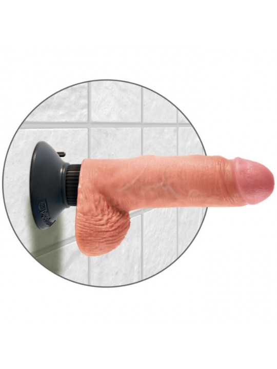 KING COCK - DILDO VIBRANTE CON TESTICOLI 20.3 CM NATURALE