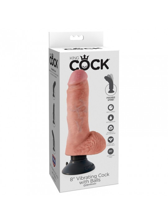 KING COCK - DILDO VIBRANTE CON TESTICOLI 20.3 CM NATURALE