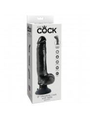 KING COCK - DILDO VIBRANTE CON TESTICOLI 23 CM NERO