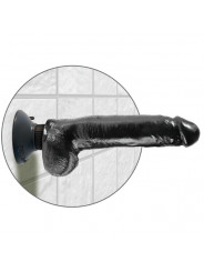 KING COCK - DILDO VIBRANTE CON TESTICOLI 23 CM NERO