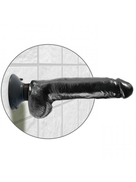 KING COCK - DILDO VIBRANTE CON TESTICOLI 23 CM NERO