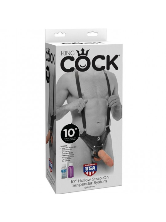 KING COCK - 25,5 CM CAVO CINTURINO CON SOSPENSIONE SISTEMA CARNE