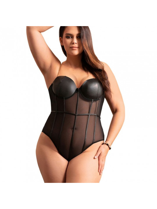 SUBBLIME - BODY CON BRETELLE A CATENA NERA L/XL