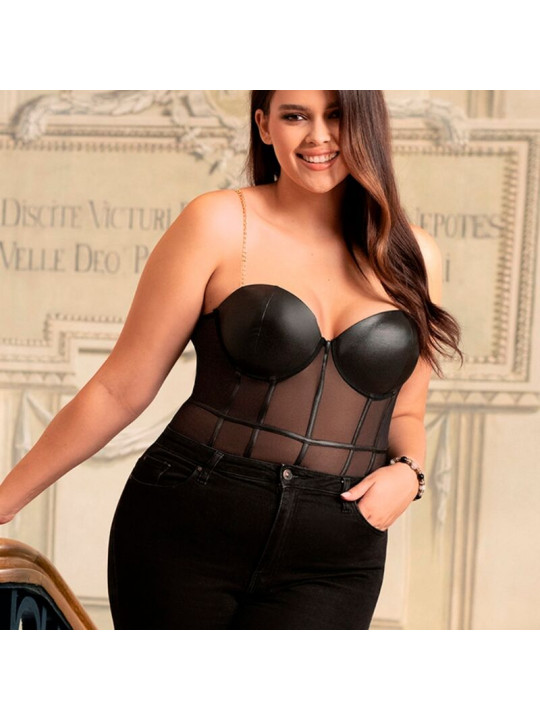 SUBBLIME - BODY CON BRETELLE A CATENA NERA L/XL