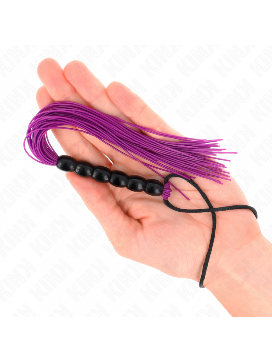 KINK - MINI FRUSTA IN SILICONE CON 6 PERLINE VIOLA 26 CM