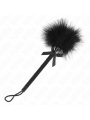 KINK - BACCHETTA IN CORDA DI NYLON CON PIUME TICKLE E FIOCCO NERO 25 CM