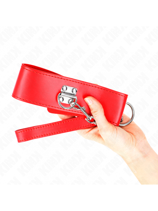 KINK - COLLANA CON CINTURA 65 CM CON LARGO CINTURINO ROSSO REGOLABILE 33,5-41 CM X 5 CM