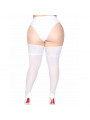 LEG AVENUE - AUTOREGGENTE TAGLIA PLUS BIANCO TRASPARENTE