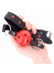 KINK - BALL GAG HOLLOW HARD ROSSO MODELLO 2 65 x 2,5 CM