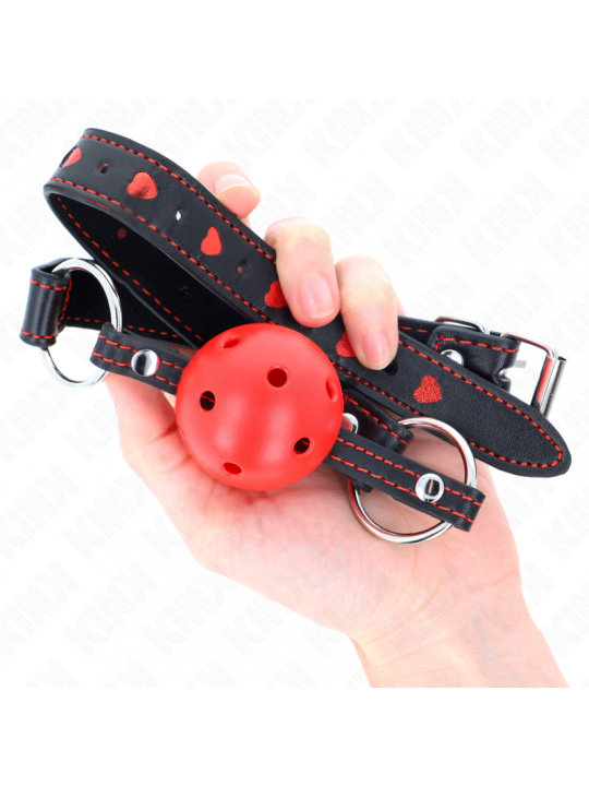 KINK - BALL GAG HOLLOW HARD ROSSO MODELLO 2 65 x 2,5 CM