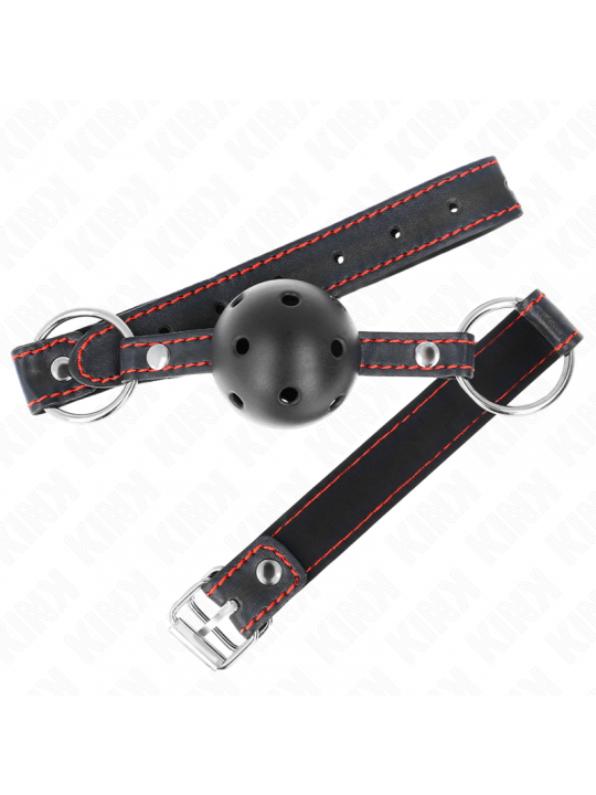 KINK - BALL GAG HOLLOW HARD NERO MODELLO 2 65 x 2,5 CM